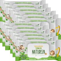 Kit C/12 Lenço Umedecido Turma da Natureza Premium 100 Unidades