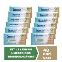 Kit c/ 12 Lenços Umedecidos Biodegradável 48un Cada Bepantol