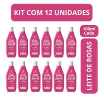 Kit c/12 loçao corporal leite de rosas tradicional 100ml
