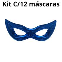 Kit C/12 Máscaras Gigante Carnaval Azul 73CM Carnaval