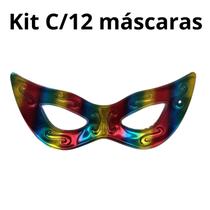 Kit C/12 Máscaras Gigante Carnaval Multicolor 73CM Carnaval