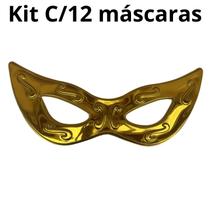 Kit C/12 Máscaras Gigante Carnaval Ouro 73CM Carnaval