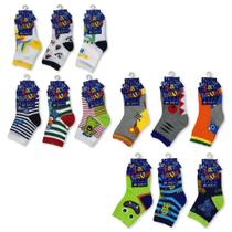 Kit c/ 12 Meias Infantis para Menino Desenhos Sortidos Artbrun Kit c/ 12 Meias Infantis para Menino Desenhos Sortidos Artbrun