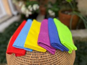 Kit c/12 panos de Microfibra 33x53cm Limpeza Cores Sortidas