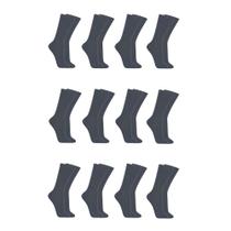 Kit C/12 Pares de Meias Sociais Microfibra - Cinza
