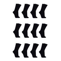 Kit C/12 Pares de Meias Sociais Microfibra - Preto