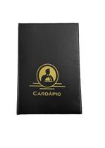Kit C/ 12 Pasta Cardápio Luxo Preta C/4 Bolsas Em Pvc