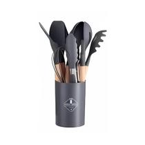 Kit C/12 Peças Utensílios De Cozinha Colheres Espatula Silicone Cabo Madeira Decoração Kit C/12 Peças Utensílios De Cozinha Colheres Espatula Silicone Cabo Madeira Decoração