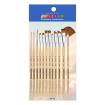 Kit c/ 12 Pinceis Variados Sintetico Artisticos Pintura Kit c/ 12 Pinceis Variados Sintetico Artisticos Pintura