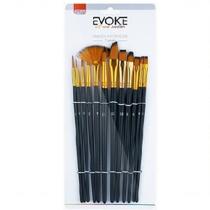 Kit c/ 12 Pincel Artístico BRW Evoke Cerdas Sintetica Kit c/ 12 Pincel Artístico BRW Evoke Cerdas Sintetica