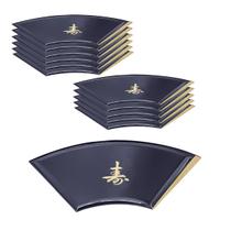 Kit C/12 Prato Leque Sushi e Sashimi Tray Preto 28x15cm Kit C/12 Prato Leque Sushi e Sashimi Tray Preto 28x15cm