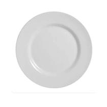 Kit C/ 12 Pratos Rasos Liso Branco Porcelana Rutmar 28,5cm