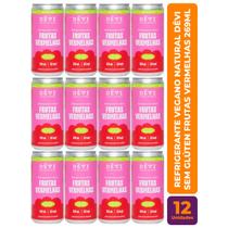 Kit c/ 12 Refrigerante Vegano Natural DÊVI Frutas Vermelhas 269ml Kit c/ 12 Refrigerante Vegano Natural DÊVI Frutas Vermelhas 269ml
