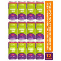 Kit c/ 12 Refrigerante Vegano Natural DÊVI Guaraná com Açaí 269ml Kit c/ 12 Refrigerante Vegano Natural DÊVI Guaraná com Açaí 269ml