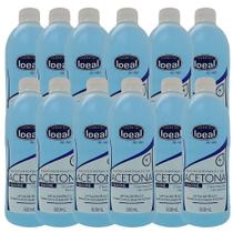 Kit c/12 removedor de esmaltes com acetona + silicone ideal 500ml Kit c/12 removedor de esmaltes com acetona + silicone ideal 500ml