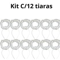 Kit C/12 Tiaras Anjo Fantasia Halloween Carnaval Decoração