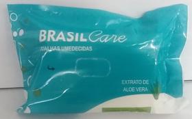 Kit c/12 toalhas umedecidas brasil care com extrato de aloe vera 1200 un