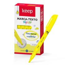 Kit c/12 Unidades Pincel Marca Texto Neon Keep - Amarelo, Azul, Verde, Rosa, Laranja