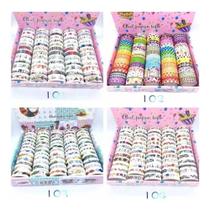 Kit C/ 120 Fita Adesiva Decorativa Washitape Scrapbook 10m