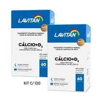 Kit c/ 120 Suplemento Cálcio Vitamina D3 Comprimidos Lavitan