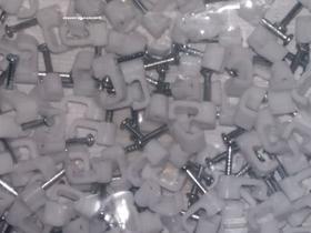 Kit C/120 Unidades Fixadores De Fios Retangulares 4mm Branco - Decorlux