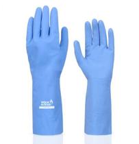 Kit c/ 12PR LUVA LATEX AZUL FLOC EG MULTIUSO - VOLK
