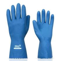 Kit c/ 12PR LUVA LATEX AZUL VERNIZ SILVER 30CM Nº 9 G - VOLK