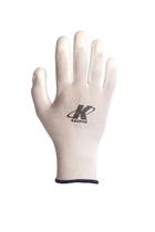 Kit c/ 12PR Luva Trico Pu Branca T.08 - M - Kalipso