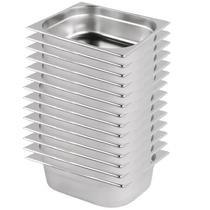 Kit C/ 14 Cubas Gastronômicas Inox Gn 1/2x100 Sem Alça