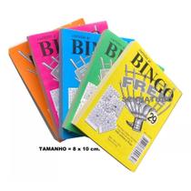Kit C/ 15 Blocos Coloridos Cartela Jogo Bingo 100fls 10x8cm