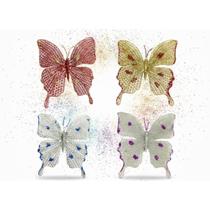 Kit c/ 15 Borboletas Decorativas Brilhantes p/ Árvore de Natal e Casa Kit c/ 15 Borboletas Decorativas Brilhantes p/ Árvore de Natal e Casa