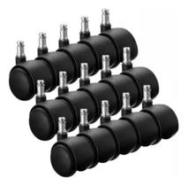 Kit C/ 15 Rodízios Giratórios 50mm Rodinhas Nylon P/ Cadeira