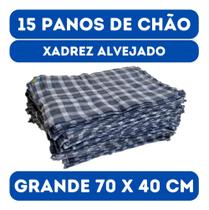 Kit C/ 15 Un-Pano De Chão Grande Xadrez 70x40cm - Saco Duplo Ev