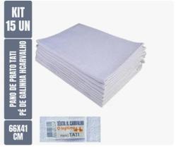 Kit C/ 15Un - Pano De Prato Tati Liso - H. Carvalho Pé De Galinha - Legítimo - 66cm X 41cm - Bainha