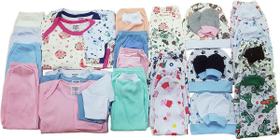 Kit C/16 Body Bebê+mijão Liso E Estampado Roupa Bebê Atacado