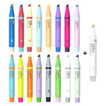 Kit c/ 16 Cores + 1 Blender Marca Texto Be Bold Perfumado Newpen