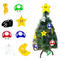 Kit C/ 16 Enfeites De Arvore De Natal Mario Bros + ESTRELA topo da árvore