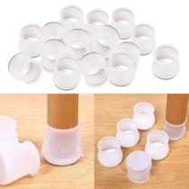 Kit C/16 Protetor de Silicone para Pés de Cadeira e Mesa Pés Pezinho Redondo Casa Decoração Elegante