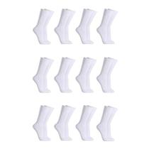 Kit C/18 Pares de Meias Sociais Microfibra - Branco