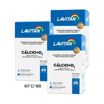Kit c/ 180 Suplemento Cálcio Vitamina D3 Comprimidos Lavitan