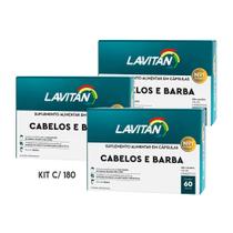 Kit c/ 180 Suplemento Zinco e Biotina Cabelo e Barba Lavitan