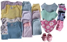 Kit C/19 Peças Roupas Bebê Body + Mijão Enxoval Maternidade