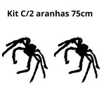 Kit C/2 Aranha Peluda 75cm Halloween Decoração Enfeite