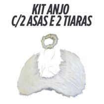 kit c/2 Asas e 2 tiaras Anjo Branca Cosplay 50x35 fantasia