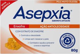 Kit c/ 2 Asepxia - Sabonete Barra Facial Enxofre, Acao