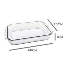 Kit c/2 Assadeira Retangular Funda Lasanha 5lts Vidro C/tpa