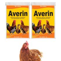 Kit C/ 2 Averin 1Kg Suplemento Vitamínico E Mineral P/ Passáros Aves Galinha Frango Patos Com Coccidiose