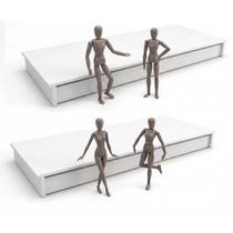 Kit C/2 Base Manequim Loja Expositor Vitrine Roupa Suporte Tablado Pedestal 90cm Branco ALBERGONI