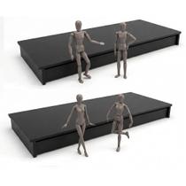 Kit C/2 Base Manequim Loja Expositor Vitrine Roupa Suporte Tablado Pedestal 90cm Preto ALBERGONI