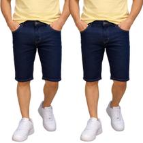 Kit C/2 Bermudas Short Jeans Masculina Tradicional Com Lycra Tecido Premium